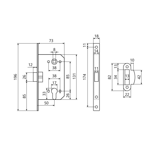 АЛЛЮР АРТ 5300-P PB золото без ц/м  Замок врезной (40)
