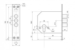 Рязань ЗВ 1-4Б.У2 под ц/м б/о 89707 Замок врезной б/руч (12)