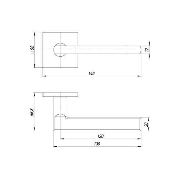 Ручка раздельная K.ARC.Q52.PLUTON BL-24 черный
