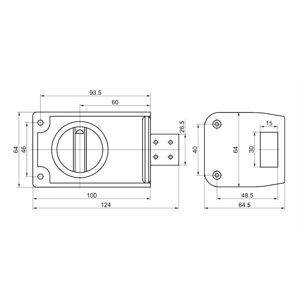 Замок накладной ЗНД-1 не авт., полим/покр /86900/