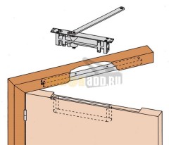 Доводчик NOTEDO DC-055 IN+HO (дверной доводчик врезной в комплекте со скользящим каналом и ФОП)