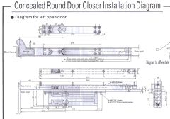 Доводчик NOTEDO DC-055 IN+HO (дверной доводчик врезной в комплекте со скользящим каналом и ФОП)