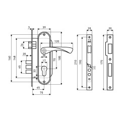 АЛЛЮР 103/3 AС ст.медь Замок врезной с/руч (12)
