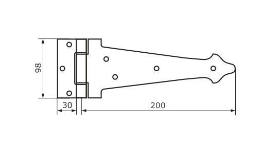 Домарт Петля-стрела фигурная ПС-200 мод.3 кованая СУЗДАЛЬ черный (10)