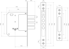 СТАНДАРТ 189-4MF-5К CP хром крест.ключ Замок врезной б/руч (30)