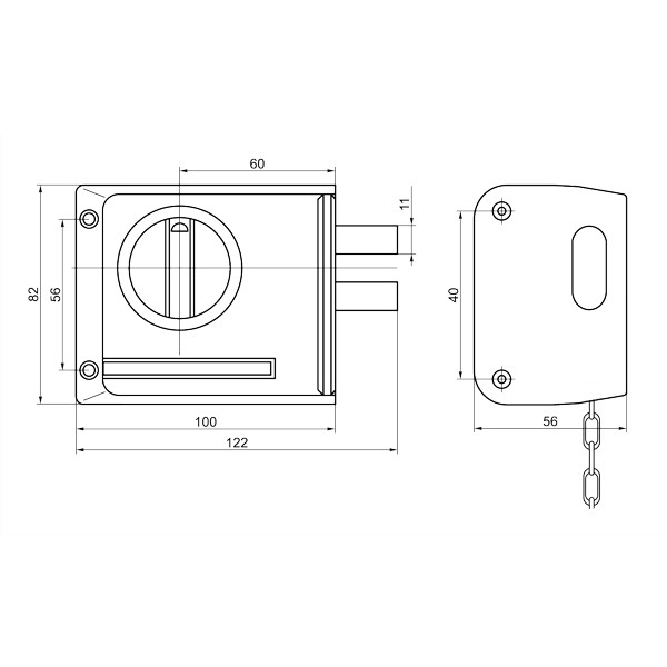 Замок накладной ЗНД-1АК полим/покр /86500/