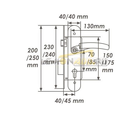 ЗАМОК ВРЕЗНОЙ N99-70Л, N99-85К