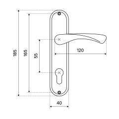АЛЛЮР 103-1 55 мм AB ст.бронза Комплект ручек (12,20)