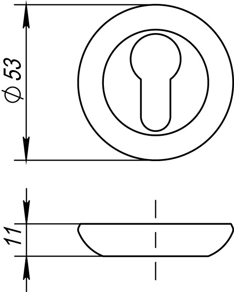 Накладка под цилиндр ET.R.RM54 (ET RM) SN/CP-3 матовый никель/хром