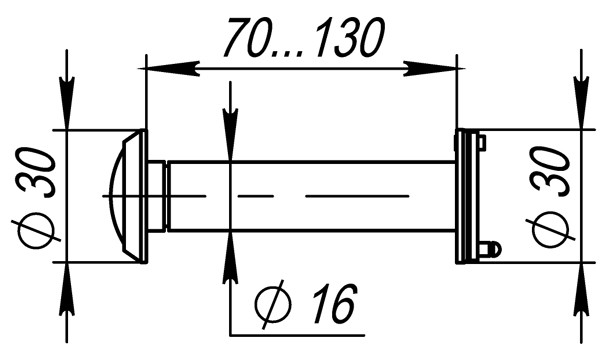 Глазок дверной, оптика пластик DV 4/130-70/Z (VIEWER 4 DVZ) AB бронза