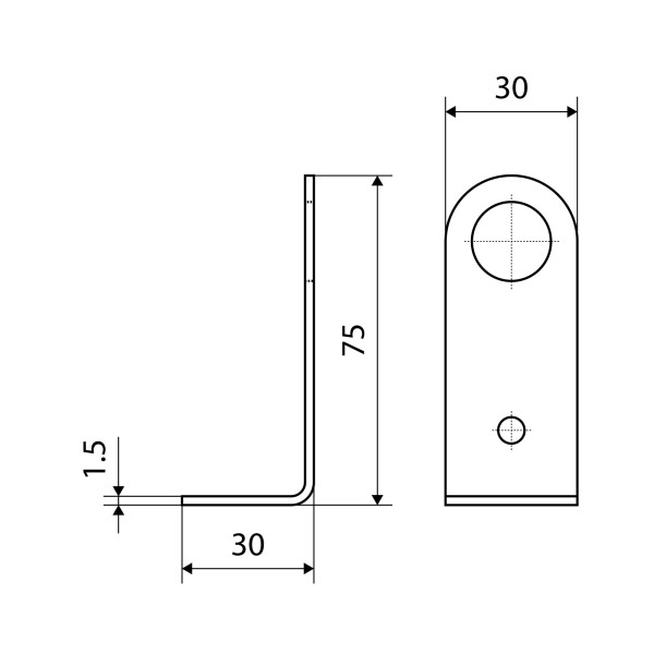 Проушина д/нав.замков 30х75 (30*100) угловая цинк пара Упакованная (50)