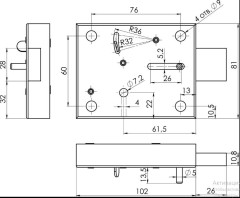 Герион ЗПУМ-ТП-РП правый для электроподстанций Замок накладной (24)