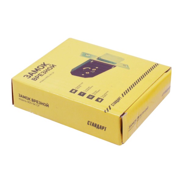 СТАНДАРТ 955-5К CP хром крест.ключ Замок врезной б/руч (60)