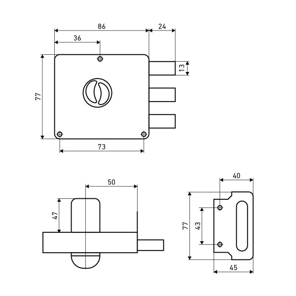 АЛЛЮР ЗН 1-3-1 Замок накладной (20)