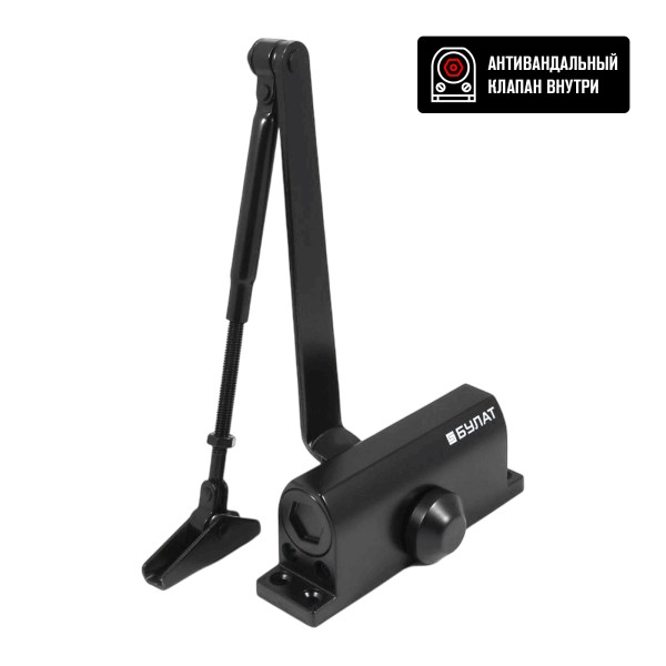 БУЛАТ Доводчик дверной ULTIMATE ДД-60 A-B (25-80 кг) черный, морозостойкий(10)