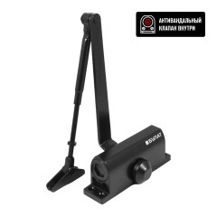 БУЛАТ Доводчик дверной ULTIMATE ДД-60 A-B (25-80 кг) черный, морозостойкий(10)