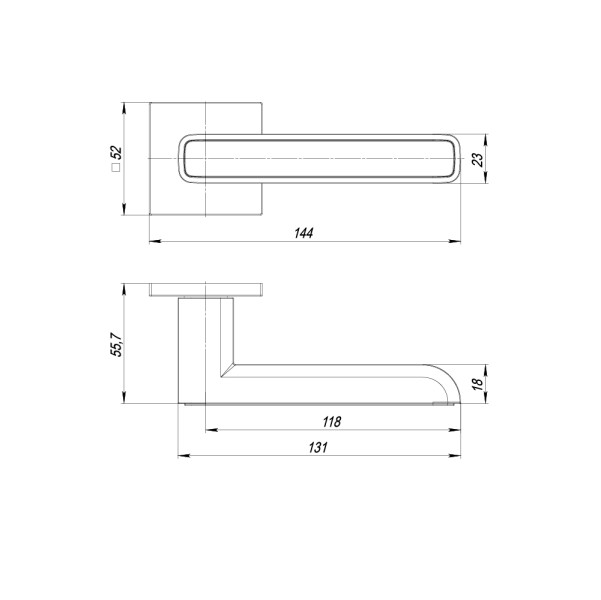 Ручка раздельная K.ARC.Q52.MARS CP/WH-19 хром/белый