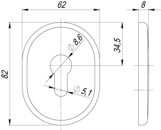 Декоративная накладка на цилиндр ET-DEC (ATC Protector 1) SN-3 Матовый никель