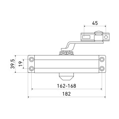 БУЛАТ Доводчик дверной ULTIMATE ДД-100 A-B (40-120 кг) черный, морозостойкий(10)