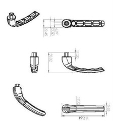 Ручка для пластиковых окон ЛУНА (HOPA) штифт 35 мм белая RAL-9016 (100,5!!!)