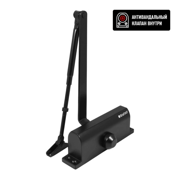 БУЛАТ Доводчик дверной ULTIMATE ДД-120 A-B (60-140 кг) черный, морозостойкий(10)