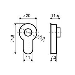 БУЛАТ АД 01.02 матовый черный Вставка (адаптер) под шток цилиндра (50,500)