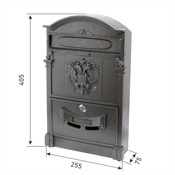 Ящик почтовый АЛЛЮР №4011 "Герб" серебро (5)