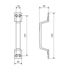 Омега РС-80  бронза Ручка-скоба (50) Упакованная