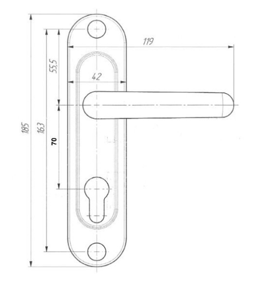 Зенит РФ1-70.02 хром к замку ЗВ 7-70 Комплект ручек (20)