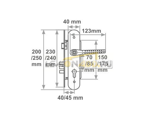ЗАМОК ВРЕЗНОЙ N101-70Л, N101-85K