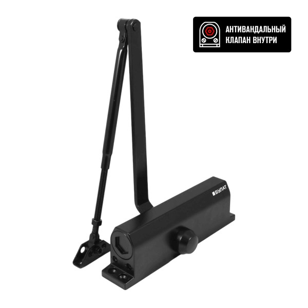 БУЛАТ Доводчик дверной ULTIMATE ДД-180 A-B (110-180 кг) черный, морозостойкий(10)