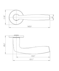 Ручка раздельная R.ARC.R52.FORTUNA CP-8 хром