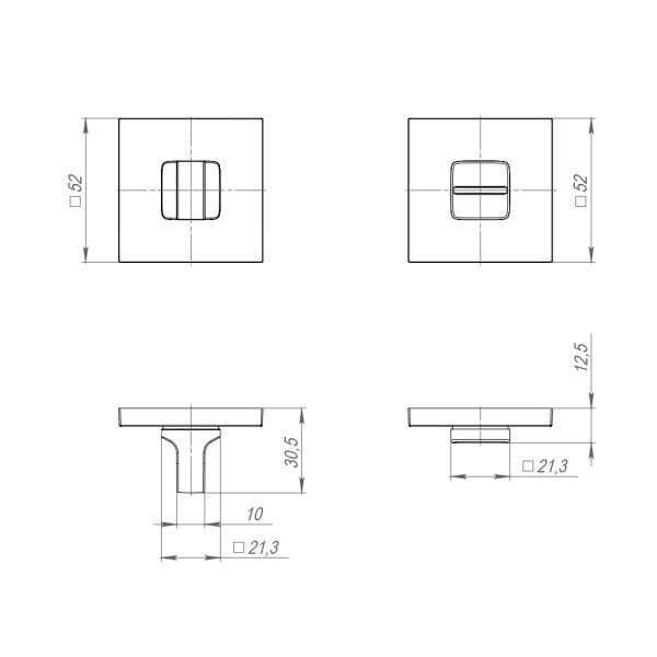 Ручка поворотная BK6.K.JS51 (BK6 JS) SN-3 матовый никель
