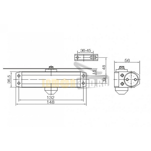 DL SMART size 3 (дверной доводчик в комплекте с рычагом)
