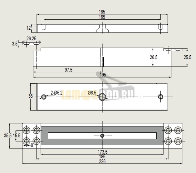 Электромагнитный замок dormakaba EM3000-T AM