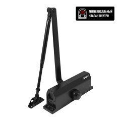 БУЛАТ Доводчик дверной ULTIMATE ДД-150 A-B (80-160 кг) черный, морозостойкий(10)