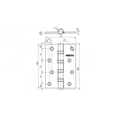 Петля универсальная IN4100U-HD BL (4B/HD 100х70х2.5) черный ПОДВЕС