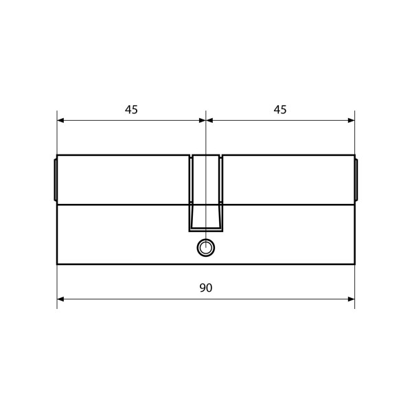 АЛЛЮР HD F 90-5К BP (45x45) латунь перф.кл Цилиндровый механизм (60,50,10)