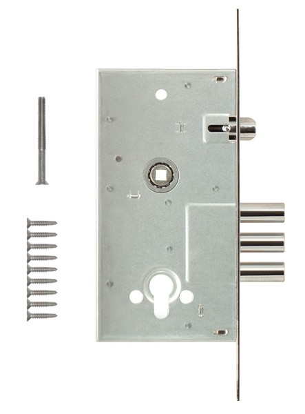 Корпус врезного цилиндрового замка с защёлкой 252/R w/b (тех. комплектация)