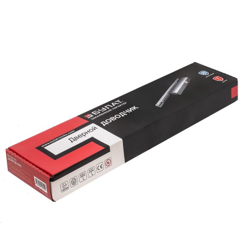 БУЛАТ Доводчик дверной ДД 812/5 CH-S (CS+LS+HO+BC+DA+PA) (25-120 кг) серебро со скольз.тягой (10)