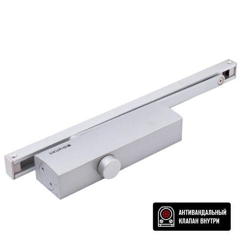БУЛАТ Доводчик дверной ДД 812/5 CH-S (CS+LS+HO+BC+DA+PA) (25-120 кг) серебро со скольз.тягой (10)