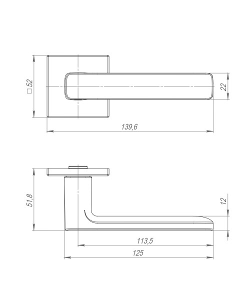 Ручка раздельная K.ARC.Q52.VIVA BL-24 черный