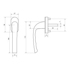 Ручка для пластик.окон ЛУНА "HOPA" штифт 35 мм белая Упакованная (100)