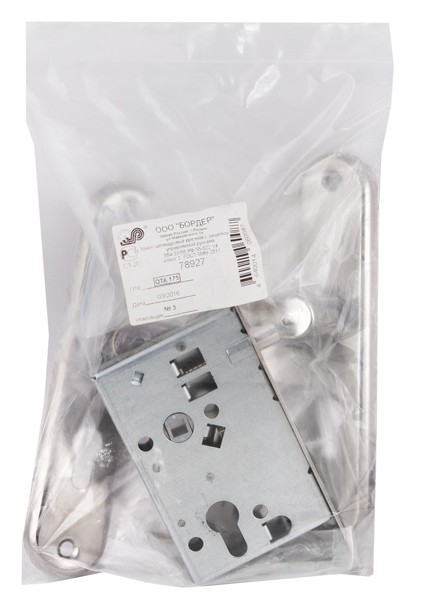 Корпус врезного замка с защёлкой в комплекте с ручкой ЗВ4-31/55 РФ55-022 (черн жемчуг) /78927/