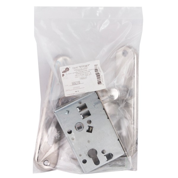 Корпус врезного замка с защёлкой в комплекте с ручкой ЗВ4-31/55 РФ55-022 (черн жемчуг) /78927/