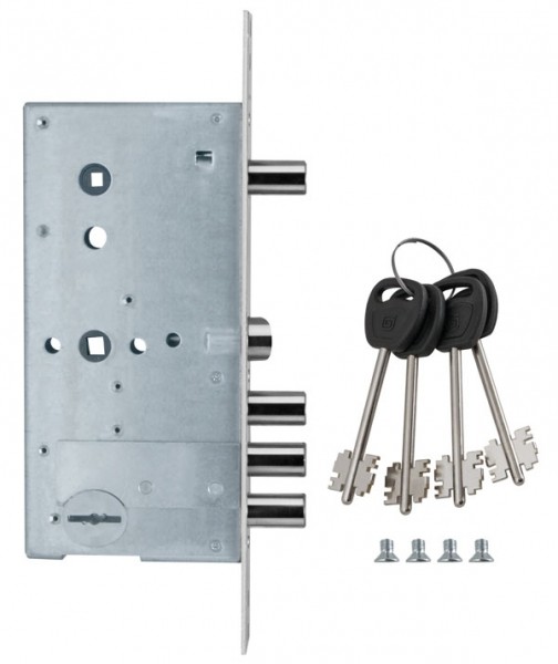 Замок врезной сувальдный с задвижкой и защёлкой ЗВ 50.15, 4 кл. (длинный кл. 70,5 мм) /128:4175/