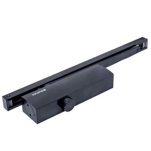 БУЛАТ Доводчик дверной ДД 812/5 CH-B (CS+LS+HO+BC+DA+PA) (25-120 кг) черный со скольз.тягой (10)