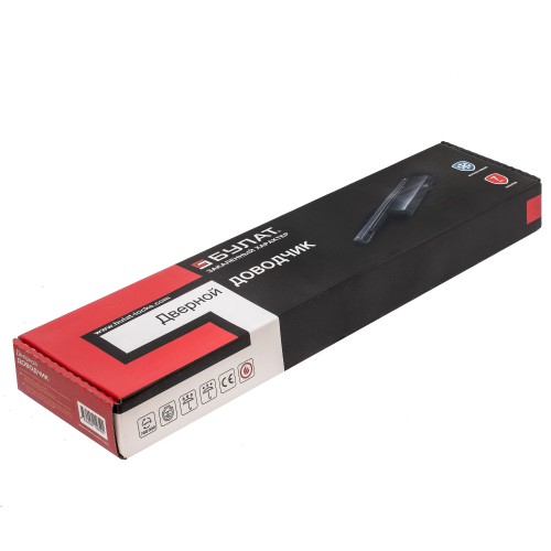 БУЛАТ Доводчик дверной ДД 812/5 CH-B (CS+LS+HO+BC+DA+PA) (25-120 кг) черный со скольз.тягой (10)