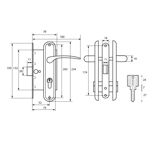 АЛЛЮР ЗВ 7-132/85 WW белый Замок врезной с/руч (20)