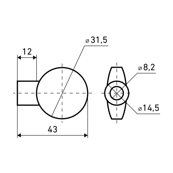 БУЛАТ ВЦ 01.04 хром Вертушка на шток цилиндра (25,250)